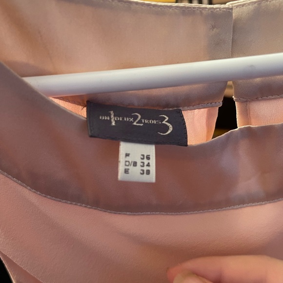 Brand un1deux2trois3 pink ruffled silk vintage dress - Picture 2 of 4